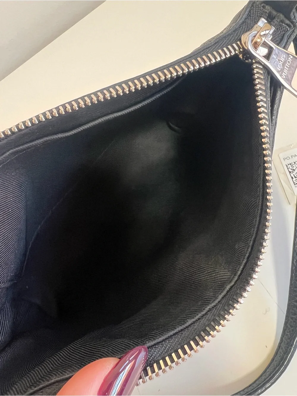 Louis Vuitton Black Embossed Monogram Crossbody Pochette
